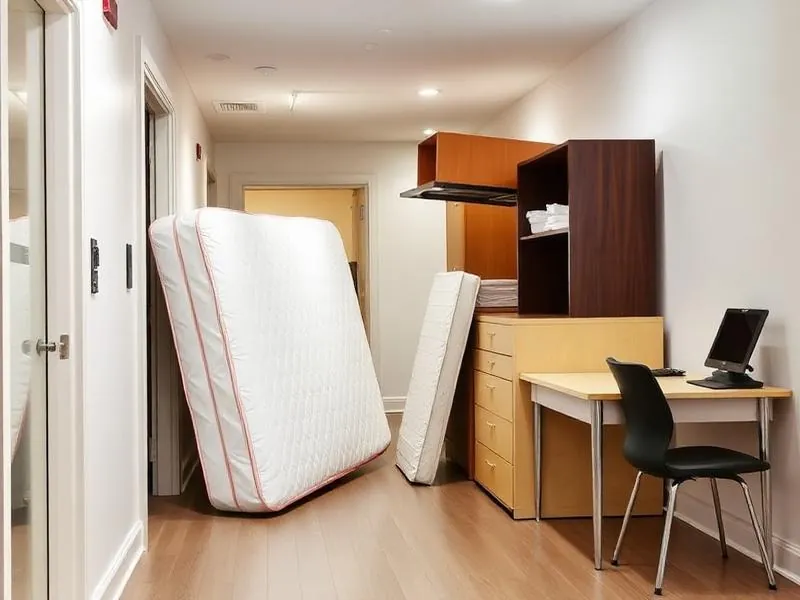 Condo furniture removal in Toronto — mattress and furniture ready for junk hauling pickup in high-rise building